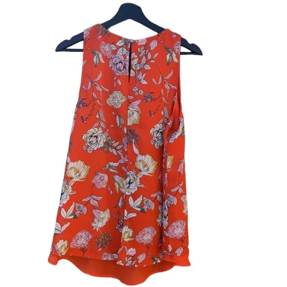 Label XL Orange floral sleeveless blouse - Picture 2 of 5